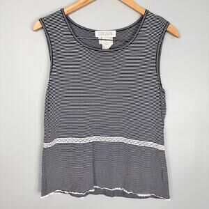 Escada Striped Knit Top Sz 12 Vintage 90s Old Money Parisian Coastal Clean Girl